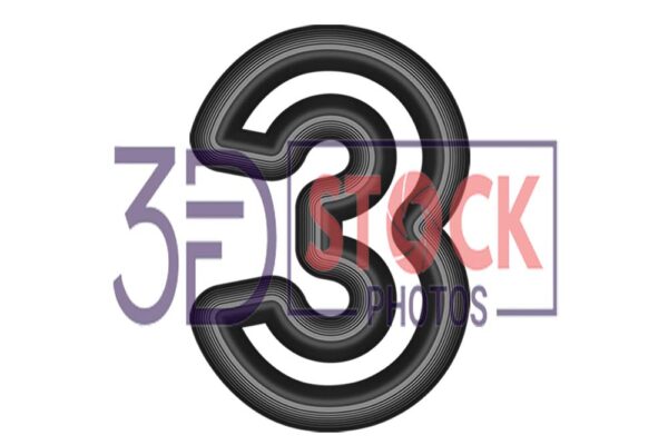 3D Number Three-07