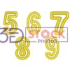 3D Numbers with Yellow and Gold Color B