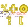 3D Small Alphabets with Yellow and Gold Color C