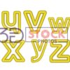 3D Small Alphabets with Yellow and Gold Color E