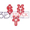 3D Currency Symbols with Red Color B