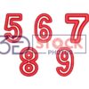 3D Numbers with Red Color B