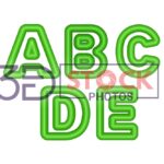 3D Capital Alphabets with Green Color A