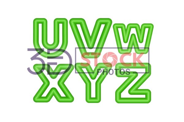 3D Capital Alphabets with Green Color E