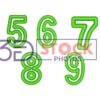 3D Numbers with Green Color B