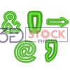 3D Symbols with Green Color A