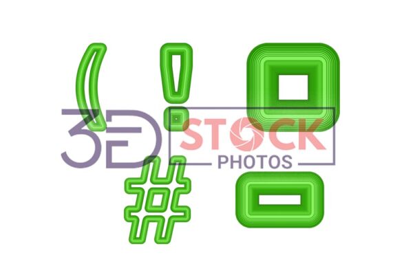 3D Symbols with Green Color B