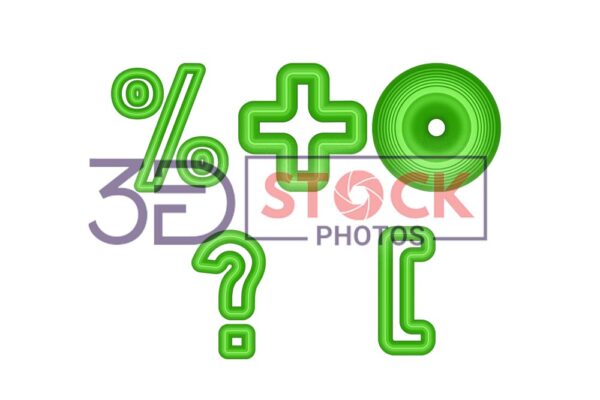 3D Symbols with Green Color C