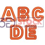 3D Capital Alphabets with dark orange and light amber Color A