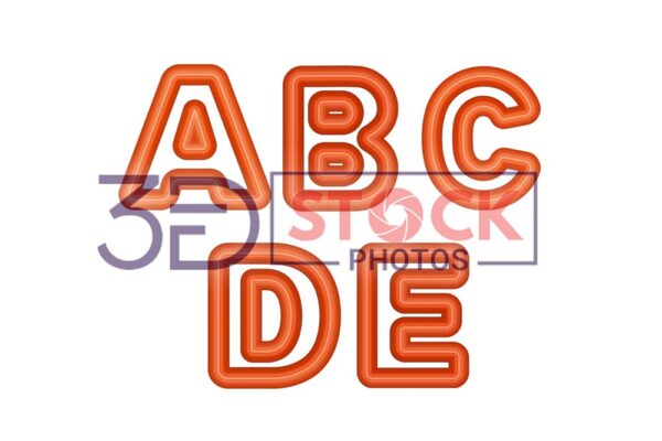 3D Capital Alphabets with dark orange and light amber Color A