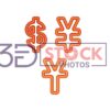 3D Currency Symbols with dark orange and light amber Color B