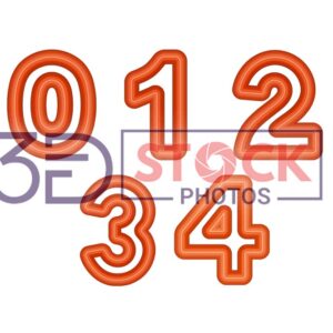 3D Numbers with dark orange and light amber Color A