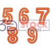 3D Numbers with dark orange and light amber Color B