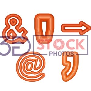 3D Symbols with dark orange and light amber Color A