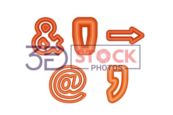 3D Symbols with dark orange and light amber Color A