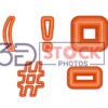 3D Symbols with dark orange and light amber Color B