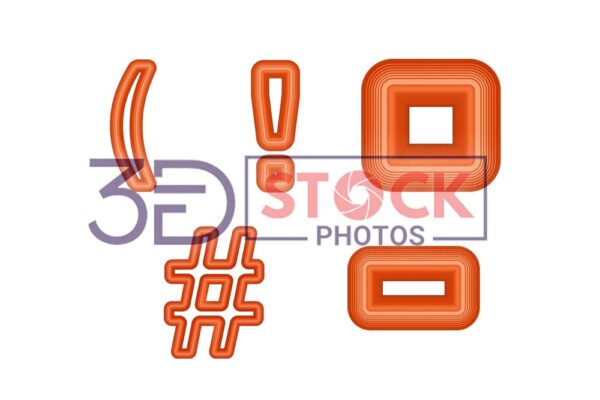 3D Symbols with dark orange and light amber Color B