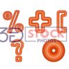 3D Symbols with dark orange and light amber Color C