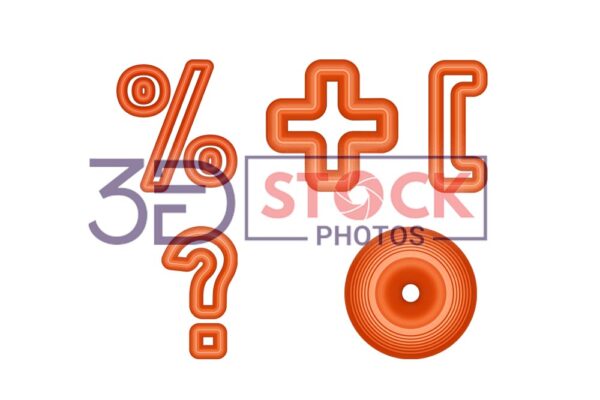 3D Symbols with dark orange and light amber Color C