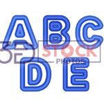 3D Capital Alphabets with Blue Shade and Grey Color A