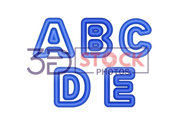 3D Capital Alphabets with Blue Shade and Grey Color A