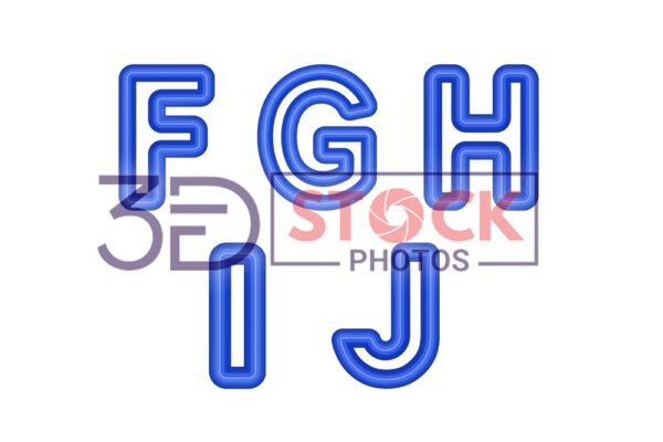 3D Capital Alphabets with Blue Shade and Grey Color B