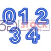 3D Numbers with Blue Shade and Grey Color A