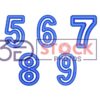 05 3D Numbers with Blue Shade and Grey Color B