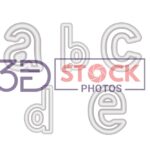 3D Small Alphabets with Grey and White Color A
