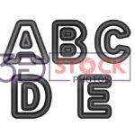 3D Capital Alphabets with Black and Grey Color A