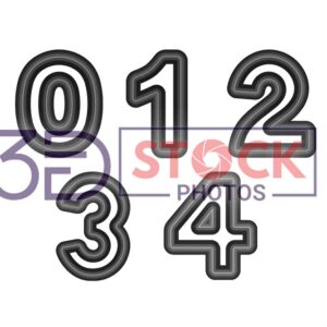 3D Numbers with Black and Grey Color A