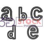 3D Small Alphabets with Black and Grey Color A