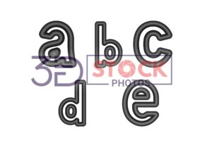 3D Small Alphabets with Black and Grey Color