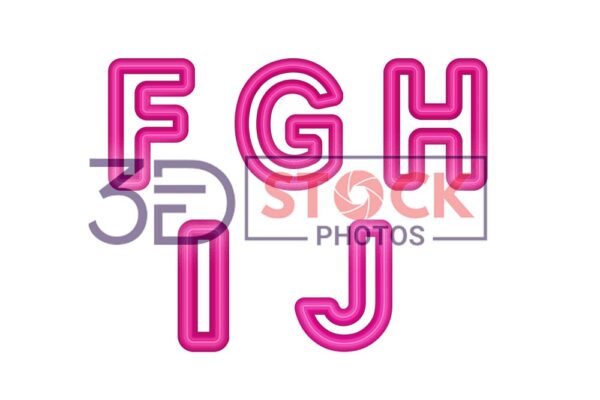 3D Capital Alphabets with Pink and Grey Color B