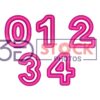 3D Numbers with Pink and Grey Color A