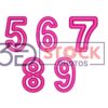 3D Numbers with Pink and Grey Color B