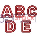 3D Capital Alphabets with Dark Red, Chocolate and Grey Color A