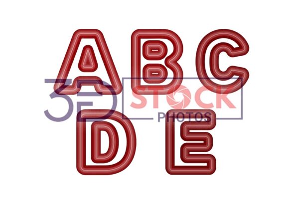 3D Capital Alphabets with Dark Red, Chocolate and Grey Color A