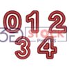 3D Numbers with Dark Red, chocolate and Grey Color A