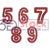 3D Numbers with Dark Red, chocolate and Grey Color B