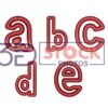 3D Small Alphabets with Dark Red, chocolate and Grey Color A