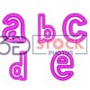 3D Small Alphabets with purple Color and Grey Shade A