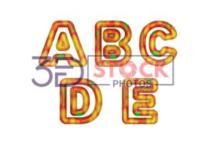 3D Capital Alphabets with Gold, Red, Green Mix