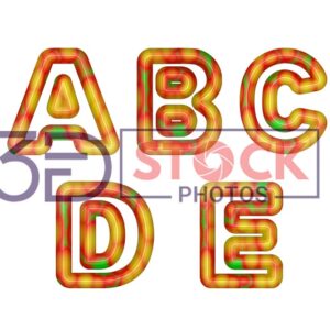 3D Capital Alphabets with Gold, Red, Green Mix A