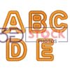 3D Capital Alphabets with Gold, Red, Mixed Checks A