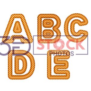 3D Capital Alphabets with Gold, Red, Mixed Checks A