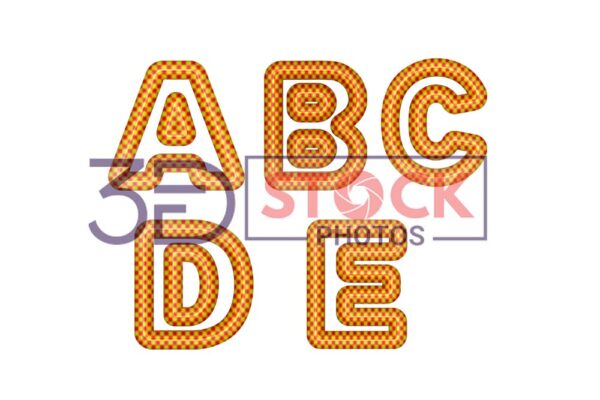 3D Capital Alphabets with Gold, Red, Mixed Checks A