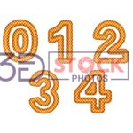 3D Numbers with Gold, Red, Mixed Checks A