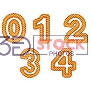 3D Numbers with Gold, Red, Mixed Checks A