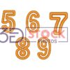 3D Numbers with Gold, Red, Mixed Checks B